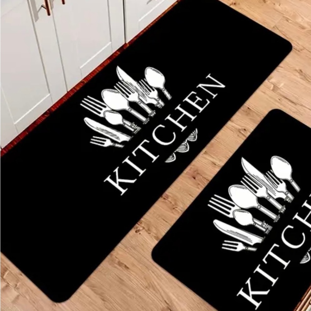 Black Kitchen Mat Set - Picture 4 of 7